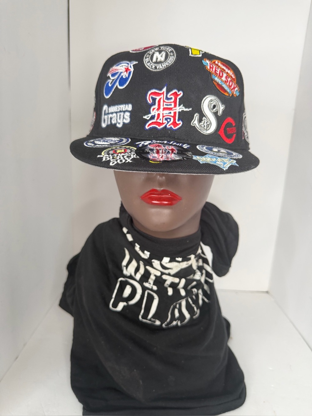 Headgear Classics Negro League Legends Patchwork Fitted Hat 7 1/2 Black NWT